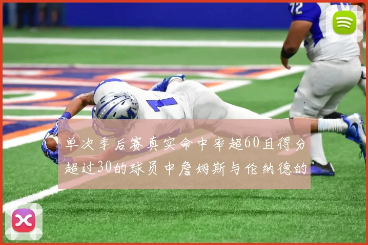单次季后赛真实命中率超60且得分超过30的球员中詹姆斯与伦纳德的传奇表现